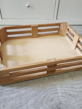 Melissa & Doug Wood Crate / Basket for Fruits & Vegetables - Pretend Play